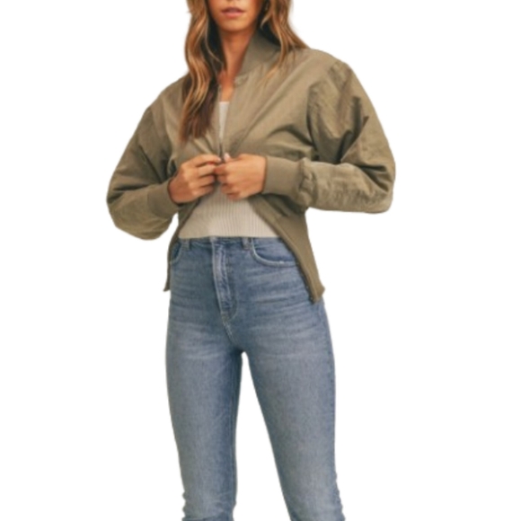 MABLE GAIA LONG SLEEVE TWO WAY JACKET,Olive, Womens Medium,(listing As) - Picture 1 of 10